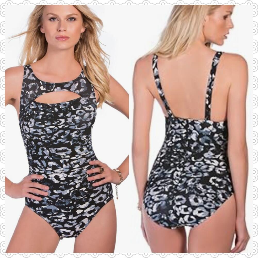 Magicsuit Women's Skin Deep Fiona Underwire Slimming Ruched One-Piece Size 12